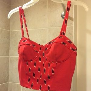 Silence + Noise Red Bustier Crop Top